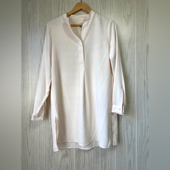 Anne Klein Split-Neck Long Sleeve Nehru Tunic Women's S Anne Side Slits EUC - Picture 4 of 5